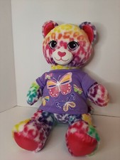 Build A Bear Rainbow Cheetah Leopard Cat Plush Stuffed Animal With Shirt