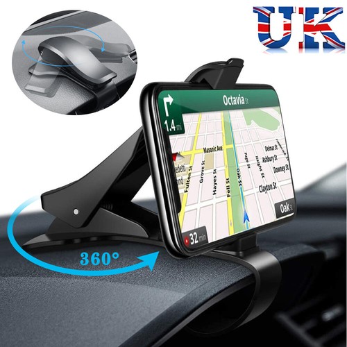 360° Universal Mobile Phone Holder Clip On Dashboard in Car Mount Stand