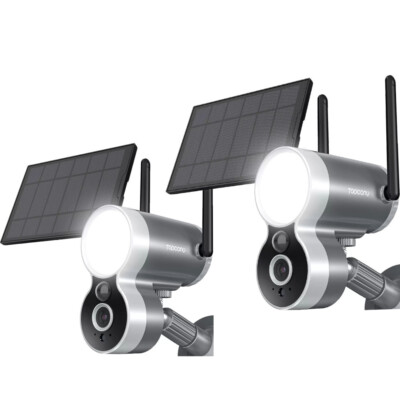 TOPCONY 3MP CCTV Überwachungskamera WiFi Solar Battery Powered & 9000mA Batterie