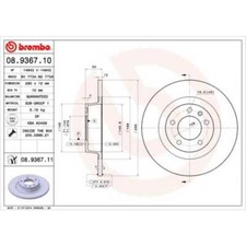BREMBO 2x Bremsscheibe hinten 290 Voll für Peugeot 407 Coupe 6C_ 08.9367.11
