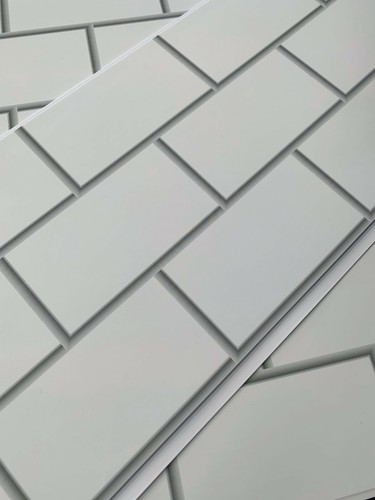 Jubilee White Tile Effect Bathroom Wall Panels Cladding Shower PVC Pk of 4 - Picture 6 of 11