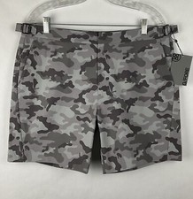G/Fore NWT Mens Camo Tech Tab 4-Way Stretch Shorts Size 34 Gray Poly Flat New