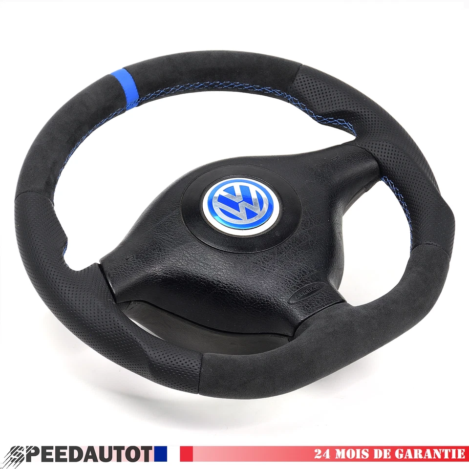 Lenkrad Lenkrad VW Golf 4 Passat 3B Bora Tuning Abgeflacht Blau - Bild 4 von 4