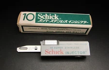 SCHICK VTG INJECTOR 10 BLADE DISPENSER JPN MARKET Made In Canada UNUSED COND.#2