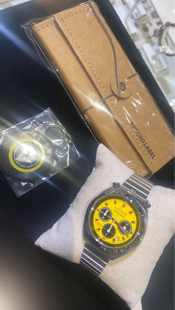 CITIZEN 時計 ツノクロノ AN3710-51W イエロー シチズン レコード