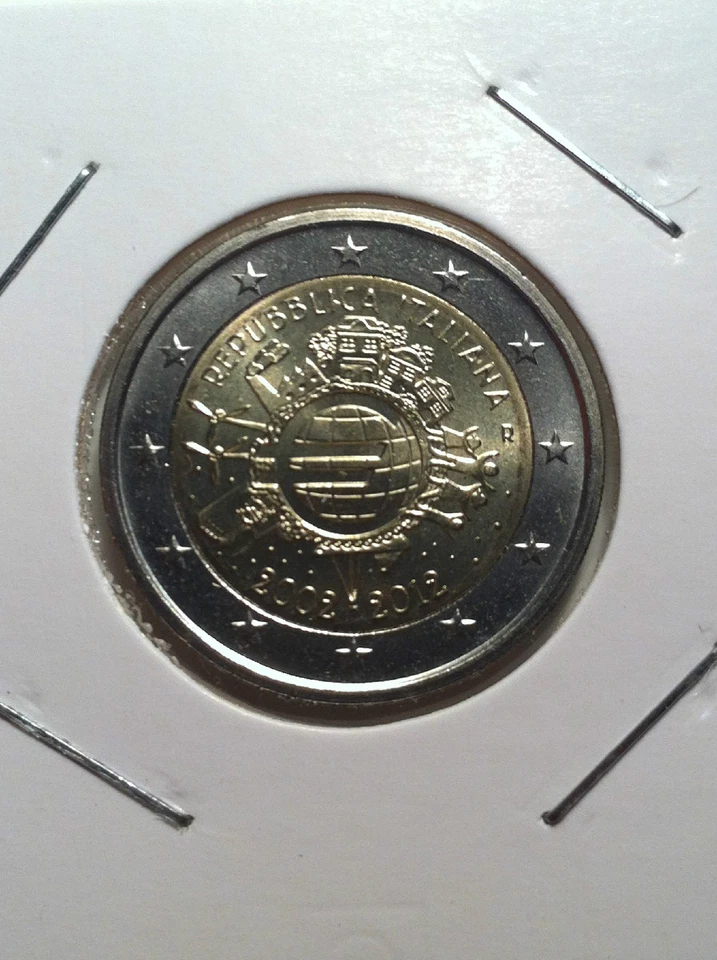 2 EURO ITALIE 2012 10 ANS EURO FIDUCIAIRE TYE COMMEMORATIVE NEUVE - Photo 1/1