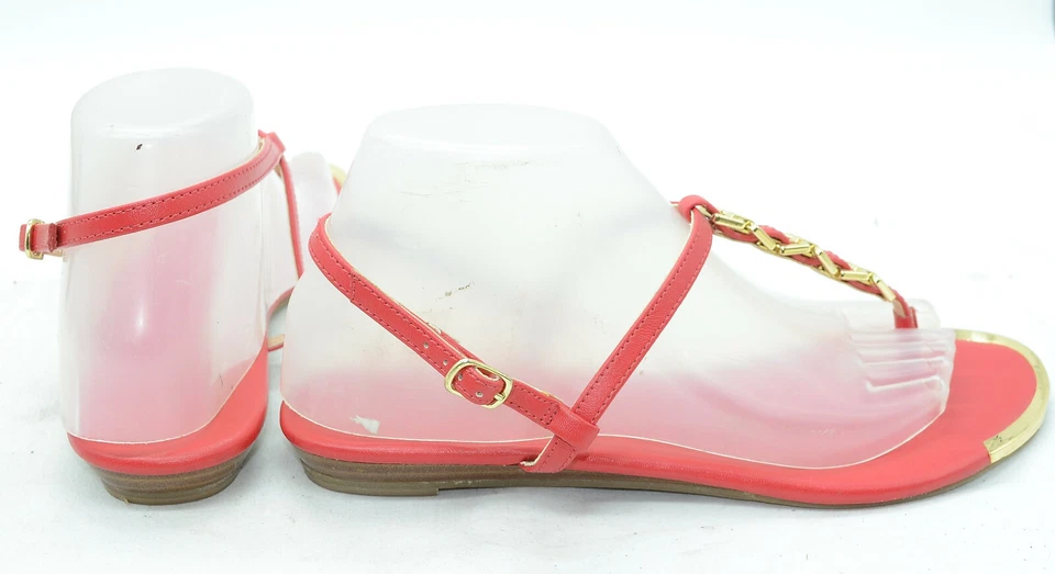 Sandalias de tanga Banana Republic para mujer talla 8 imitación cuero rojas verano con correa en el tobillo Foto 2 de 4