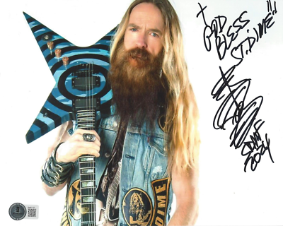 ZAKK WYLDE SIGNED 8x10 PHOTO 1 BLACK LABEL SOCIETY PANTERA OZZY