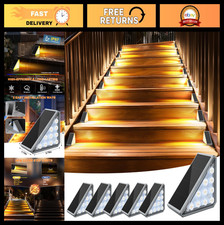 6 Pack Solar Step Lights - Waterproof LED Outdoor Stair Lights, Warm White Decor