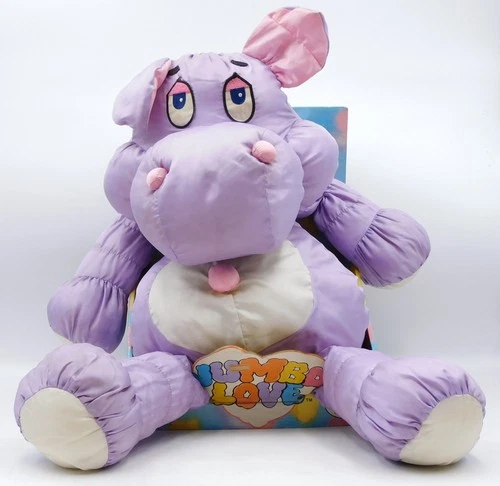 Commonwealth Jumbo Love Hippo Puffalumps Hippo 28" Plush 1986 GIG NRFB