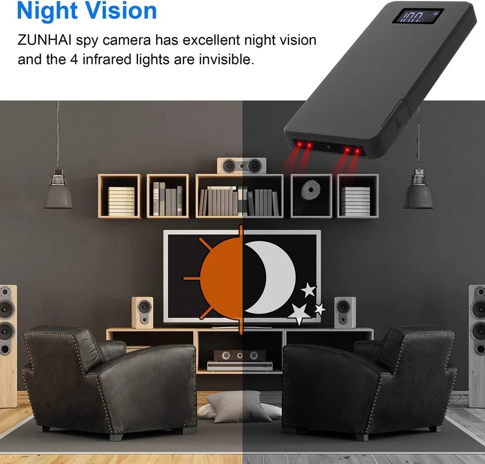 ZUNHAI PowerBank Telecamera 10000mAh con visione notturna (Leggere descrizione) - Immagine 2 di 4