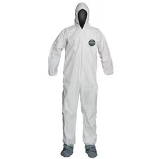 Dupont Nb122swh2x002500 Hooded Disposable Coveralls, 2Xl, White, Zipper