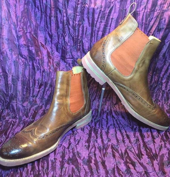 Men Melvin & Hamilton Boots Brown Leather 10.5