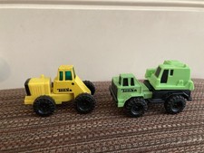 1992 Tonka Mini Diecast Tractor Truck Construction Vehicle Yellow And 2003 Green