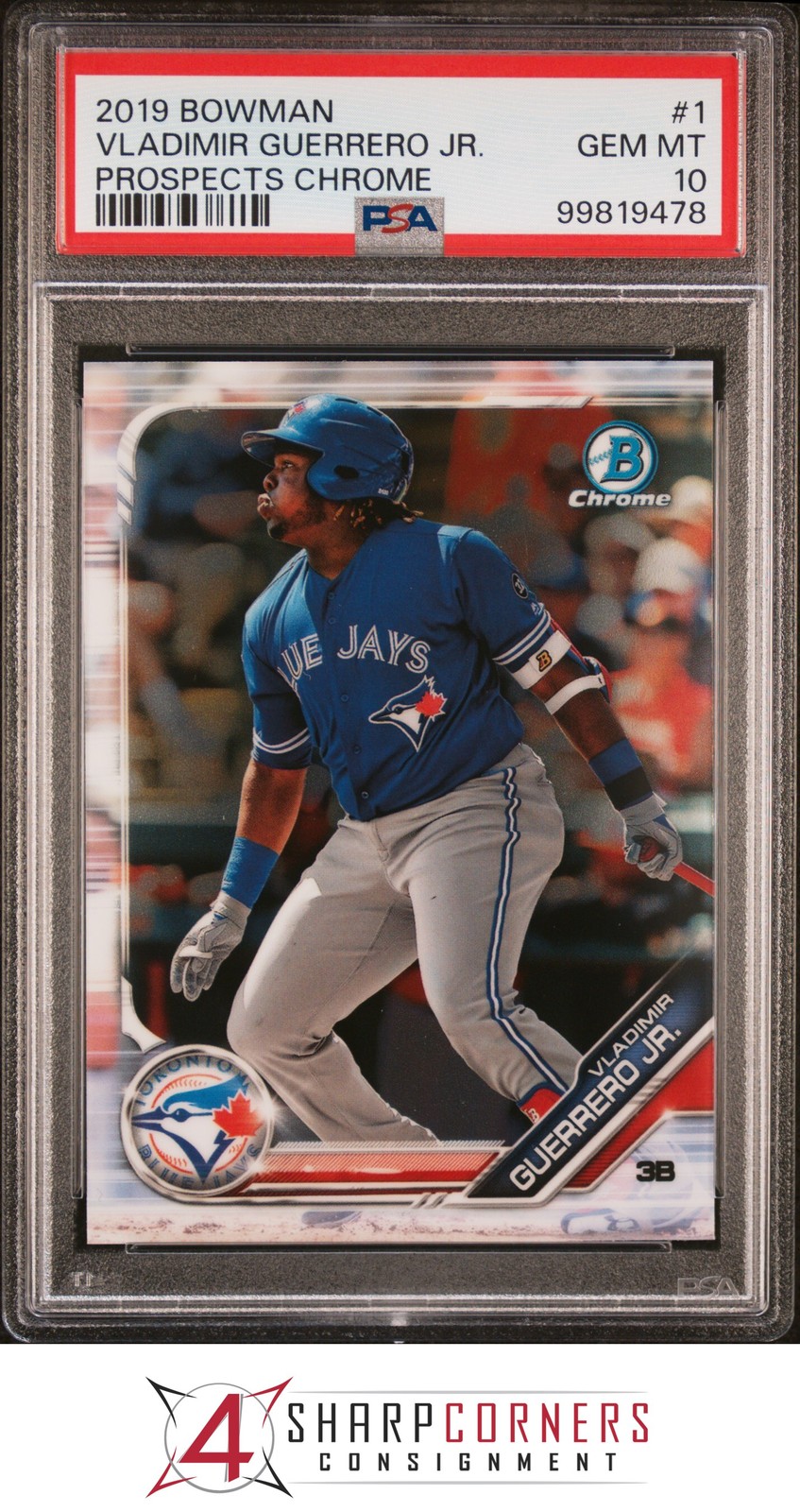 2019 BOWMAN PROSPECTS CHROME #1 VLADIMIR GUERRERO JR. RC PSA 10