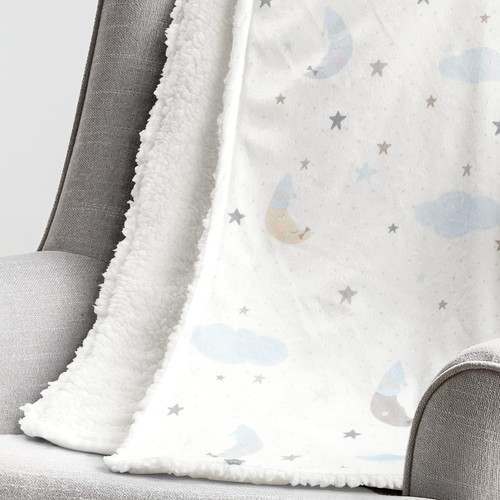Goodnight Little Moon weiche Sherpa Babydecke, 40" x 30", blau - Bild 2 von 4