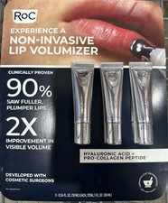 3 Pk Roc Non-Invasive Lip Volumizer 0.34 Fl Oz Collagen Peptides Hyaluronic Acid