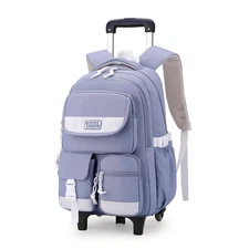 LANSHIYA Solid Color Rolling Backpack for Girls Boys Cute Elementary school b...