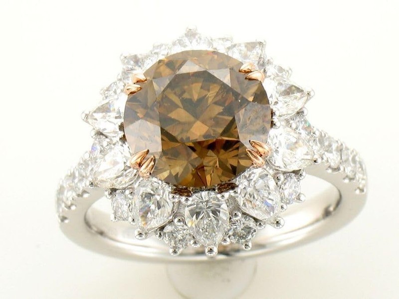 LeVian 18K Two Tone Platinum & White Gold Halo Band Ring with 6 cts Diamond Sz 7