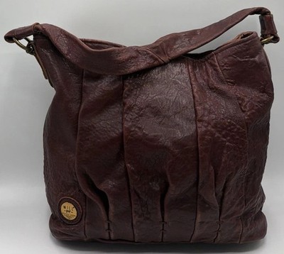 Will Leather Goods Her Hobo Shoulder Bag. Beautiful Burgundy Leather.