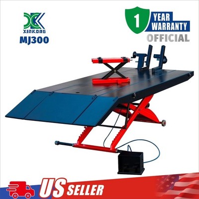 XK MJ300 1100LB Air Operated Motorcycle ATV Lift Table with Side And Front Ext.
