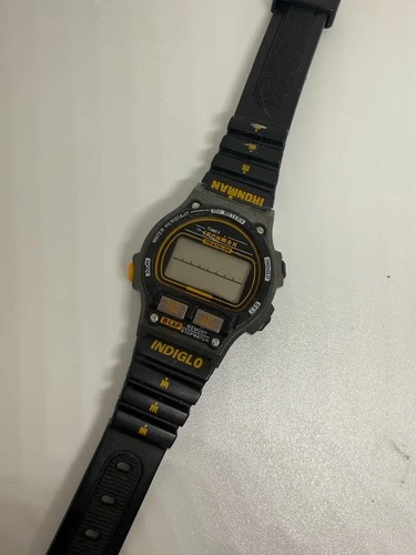 Vintage Timex Ironman Watch Women Indigo 1996 Digital Gray NEEDS BATTERY