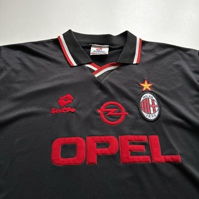 Vintage 90s AC Milan Shirt Jersey Lotto Opel Soccer Football Mens