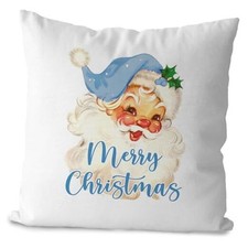 Blue Merry Christmas Pillow Covers - 18x18, Vintage Santa Decor, Purple 2