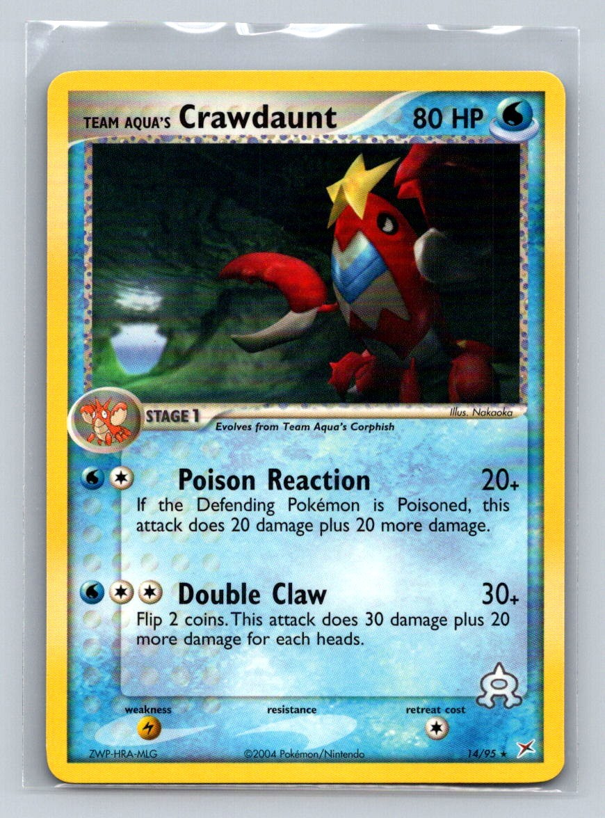 Team Aqua's Crawdaunt - 14/95 Team Magma vs Team Aqua Rare NM