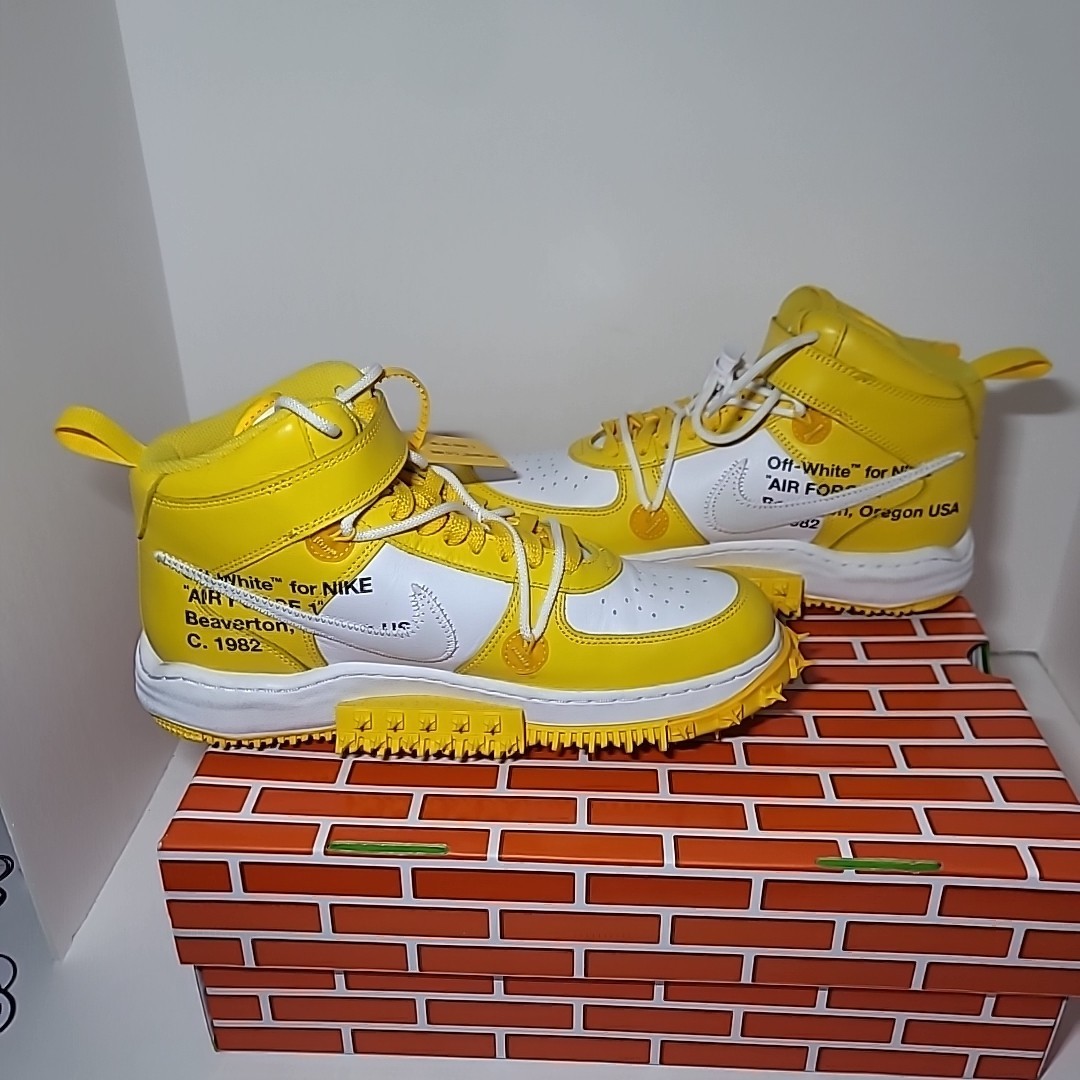 Nike Off-White Air Force 1 Mid SP “Varsity Maize” Used Size 10.5 w