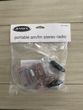 Jensen AM/FM JAIL - PRISON Portable Radio w/ Headphones Clear, See-Thru Case NEW