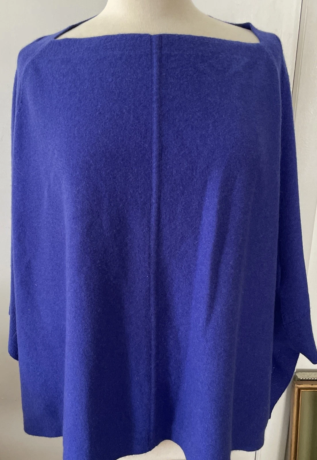 Juicy Couture Blue 100% cashmere poncho sweater XS/S EUC