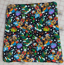 Christmas Mickey Goofy Black Custom Print 1 Yard Fabric Seamless Design App59x36