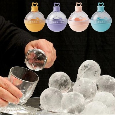 4 Stück Silikon Eiskugel Formen Große Runde Eiswürfel Maschine Tablett für Whisky & Bar