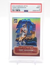 TERRY BRADSHAW 2024 DONRUSS OPTIC UPTOWNS PRIZM #25 STEELERS PSA 9 A Q0004