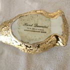 Vtg. 3pc. set of mother & babies weeping 24k gold ceramic pottery swans — photo 3