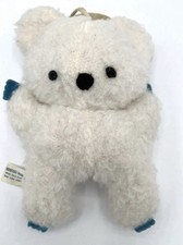 Vintage Eden White Teddy Bear Plush Rattle 7 Inch Stuffed Animal Collectible Toy