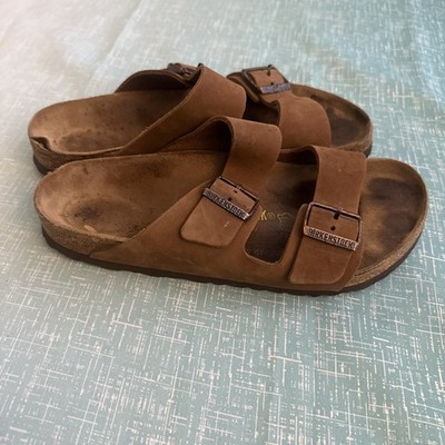 BIRKENSTOCK Sandals 41 U.S. M8 W10 Arizona Slides Brown Double Buckle strap