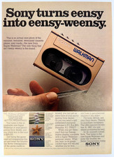 1983 Sony Super Walkman Cassette Player Vintage Print Ad 1980's Advertisement