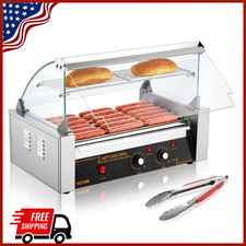 Hot Dog Roller 7 Rollers 18 Hot Dogs Capacity 1050W Stainless Sausage Grill Cook