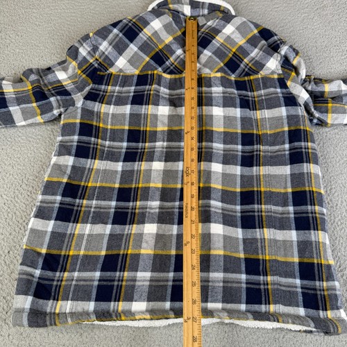 Camisa Chaqueta Hurley Franela Para Hombres M Azul Gris Cuadros Forrada Sherpa Ropa de Calle Parche - Imagen 9 de 18