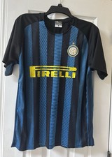 Vintage Inter Milan Soccer Jersey Men’s Medium Black Blue Pirelli #1 Used 