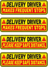 4Pcs Delivery Driver Car Magnet Signs, 25X7.6Cm/10X3 Inch 2 Design Reflective Ma
