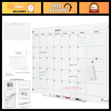 Magnetic Monthly Planner Whiteboard Calendar 47x35in - Dry Erase Wall Organizer