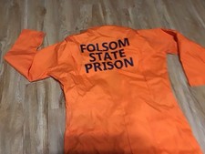 Folsom Prison Jumpsuit XL 46 Prisoner Inmate Jail CCA Coveralls Bright Orange