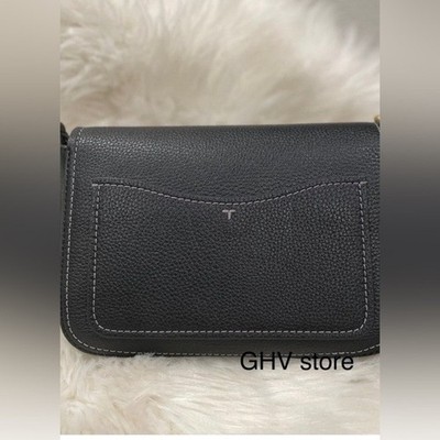 Tory Burch Thea Web Flap Pebble Leather Crossbody Women's Shoulder
