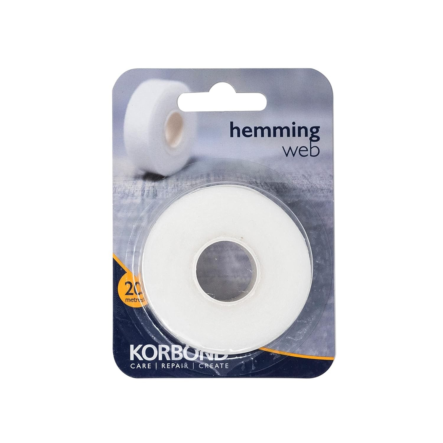 Korbond Hemming Web 20m x 2cm White Iron On Hem Tape No Sewing Required New