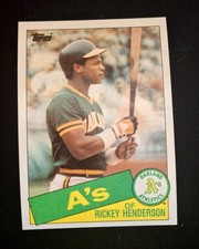1985 Topps #115 Rickey Henderson – Oakland A’s – HOF