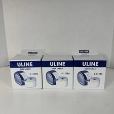 Lot Of 3 U-line Shipping Labels S-11285 White Disk 320 Per Roll 2 1/8 X 2 3/4