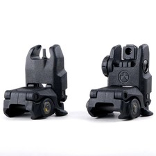 Gen II Flip Up Sights Front  Rear Polymer 20mm Picatinny Mount Black -US STOCK